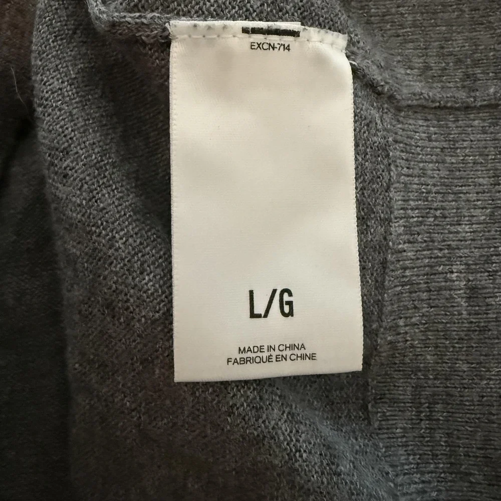 Express Sweater Mens Large Gray V Neck Merino Wool Blend‎ Lightweight Pullover
